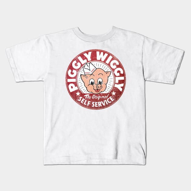 Retro Piggly Wiggly Kids T-Shirt by Jacob.Manfred